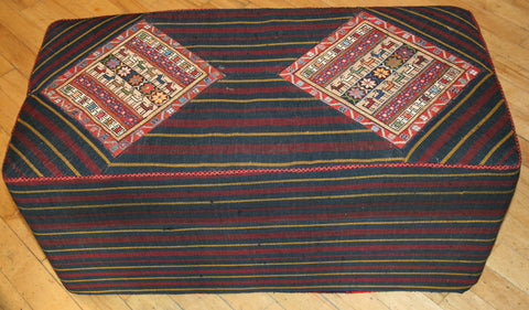 Persian Qashqai Hand-knotted Stool Wool on Wool (ID 1443)