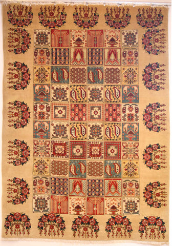 Persian Bakhtiari Hand-knotted Rug Wool on Cotton (ID 1003)