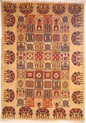 Persian Bakhtiari Hand-knotted Rug Wool on Cotton (ID 1003)
