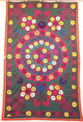 Uzbek Samarkhand Hand-knotted Hand Embroidered Cotton on Cotton (ID 1074)