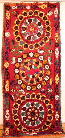 Uzbek Samarkhand Hand-knotted Hand Embroidered Cotton on Cotton (ID 1068)