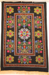 Uzbek Samarkhand Hand-knotted Hand Embroidered Cotton on Cotton (ID 1072)