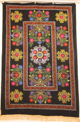 Uzbek Samarkhand Hand-knotted Hand Embroidered Cotton on Cotton (ID 1072)