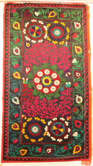 Uzbek Samarkhand Hand-knotted Hand Embroidered Cotton on Cotton (ID 1073)