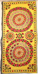Uzbek Samarkhand Hand-knotted Hand Embroidered Cotton on Cotton (ID 1075)