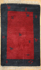 Persian Shiraz Hand-knotted Gabbeh Wool on Wool (ID 1047)