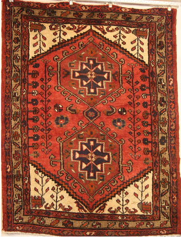 Persian Hamedan Hand-knotted Rug Wool on Cotton (ID 1252)