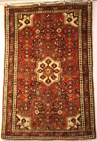 Persian Hamedan Hand-knotted Rug Wool on Cotton (ID 1253)