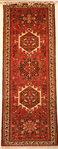 Persian Heriz Hand-knotted Runner Wool on Cotton (ID 1058)