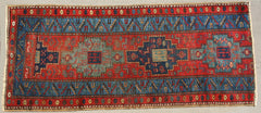 Persian Heriz Hand-knotted Runner Wool on Cotton (ID 1123)