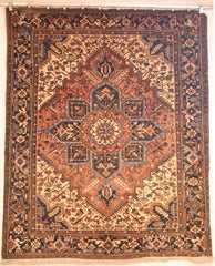 Persian Heriz Hand-knotted Rug Wool on Cotton (ID 305)