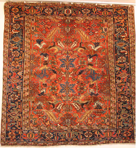 Persian Heriz Hand-knotted Rug Wool on Cotton (ID 1040)