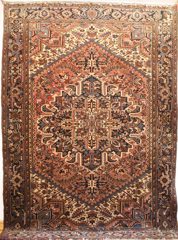 Persian Heriz Hand-knotted Rug Wool on Cotton (ID 320)