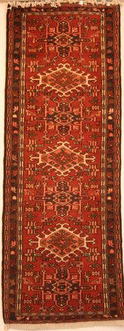 Persian Heriz Hand-knotted Runner Wool on Cotton (ID 1065)