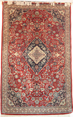 Persian Kashan Hand-knotted Rug Wool on Cotton (ID 1161)