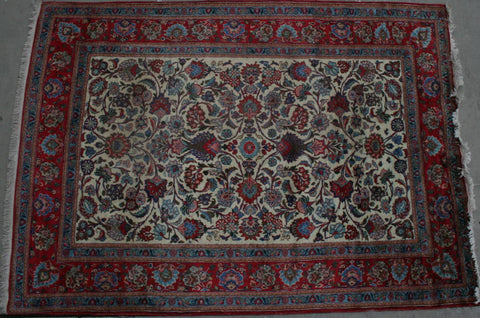 Persian Kashan Hand-knotted Rug Wool on Cotton (ID 1149)