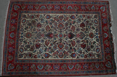 Persian Kashan Hand-knotted Rug Wool on Cotton (ID 1149)