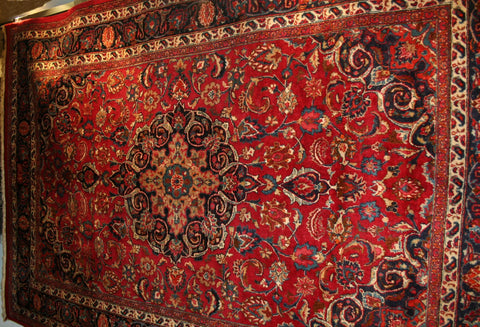 Persian Kashan Hand-knotted Rug Wool on Cotton (ID 1185)