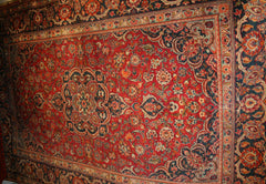Persian Kashan Hand-knotted Rug Wool on Cotton (ID 1137)