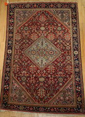 Persian Mahal Hand-knotted Rug Wool on Cotton (ID 1116)