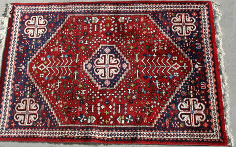 Persian Qashqai Hand-knotted Rug Wool on Cotton (ID 1156)