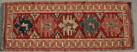 Persian Qashqai Hand-knotted Runner Wool on Cotton (ID 34)