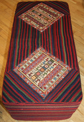 Persian Qashqai Hand-knotted Stool Wool on Wool (ID 1444)
