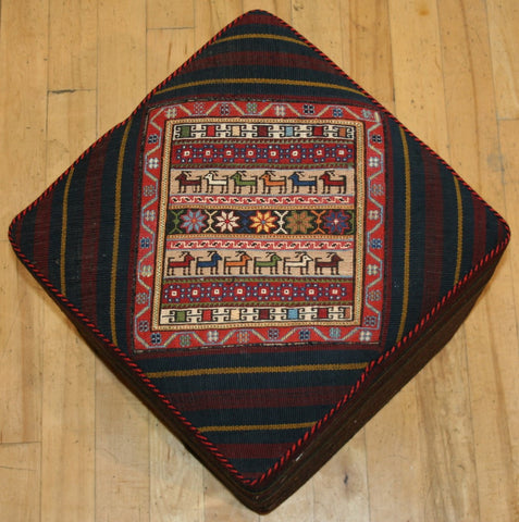 Persian Qashqai Hand-knotted Stool Wool on Wool (ID 1440)