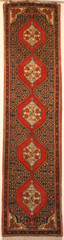 Persian Sanneh Hand-knotted Runner Wool on Cotton (ID 34a)