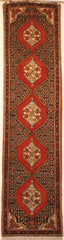 Persian Sanneh Hand-knotted Runner Wool on Cotton (ID 34a)