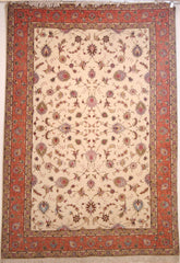 Persian Tabriz Hand-knotted Rug Wool and silk on Cotton (ID 228)