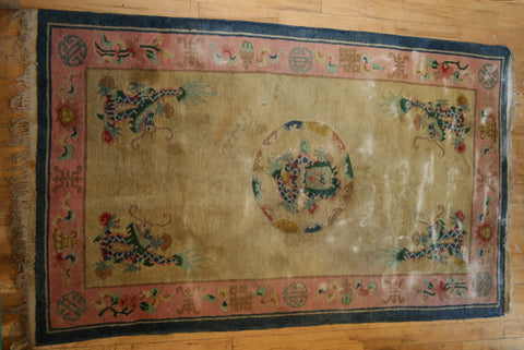 Chinese Tianjin Hand-knotted Rug Wool on Cotton (ID 1085)